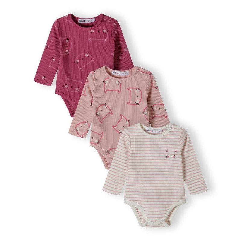 Minoti Triple Pack Long Sleeve Bodysuits