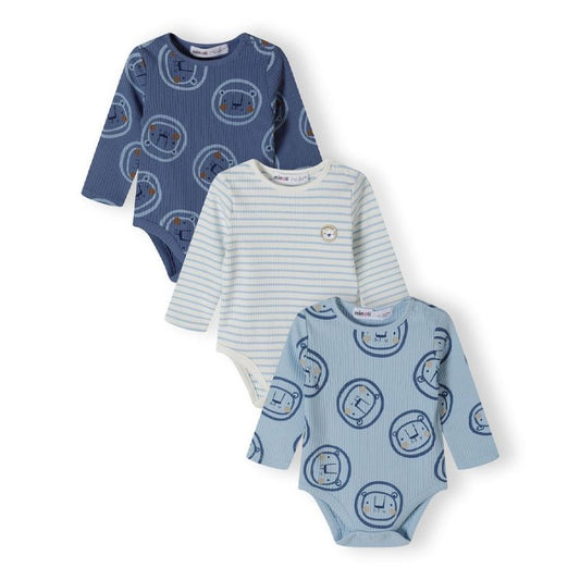 Minoti Triple Pack Long Sleeve Bodysuits