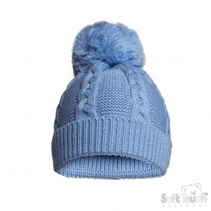 Soft Touch Cable Knit Pom Pom Hat