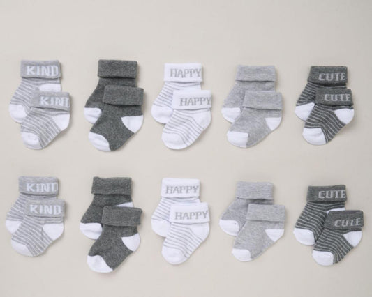 Lily and Jack 10 Pack Socks 'Kind, Happy, Cute'