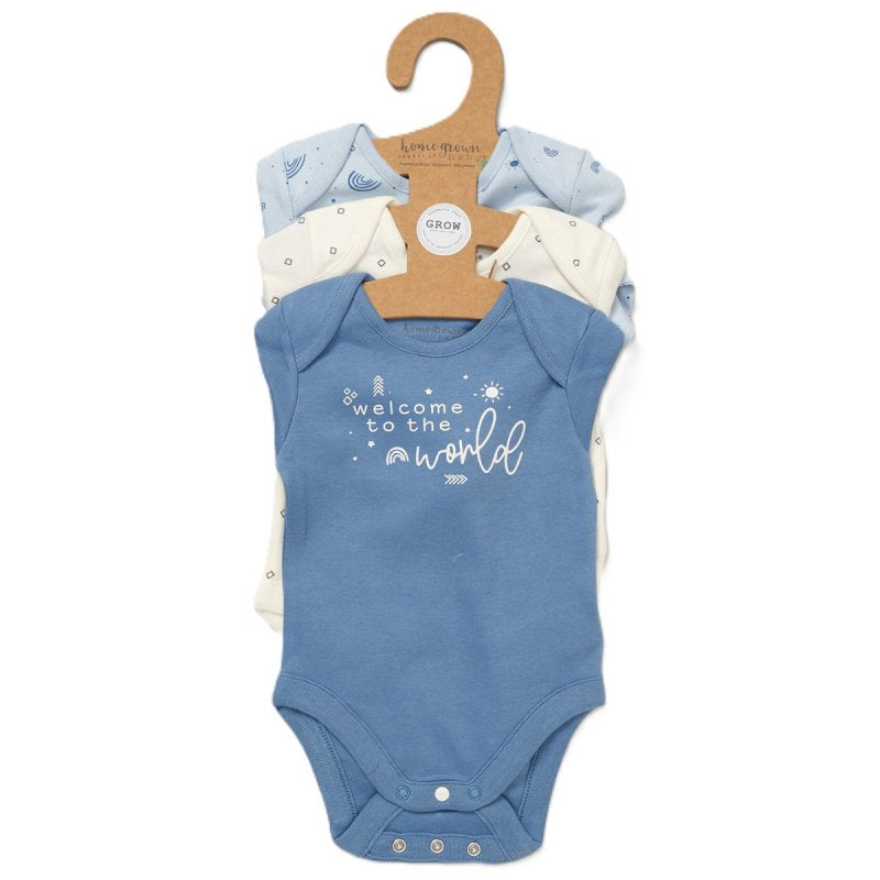 Home Grown Baby Triple Pack Long Sleeve Bodysuits