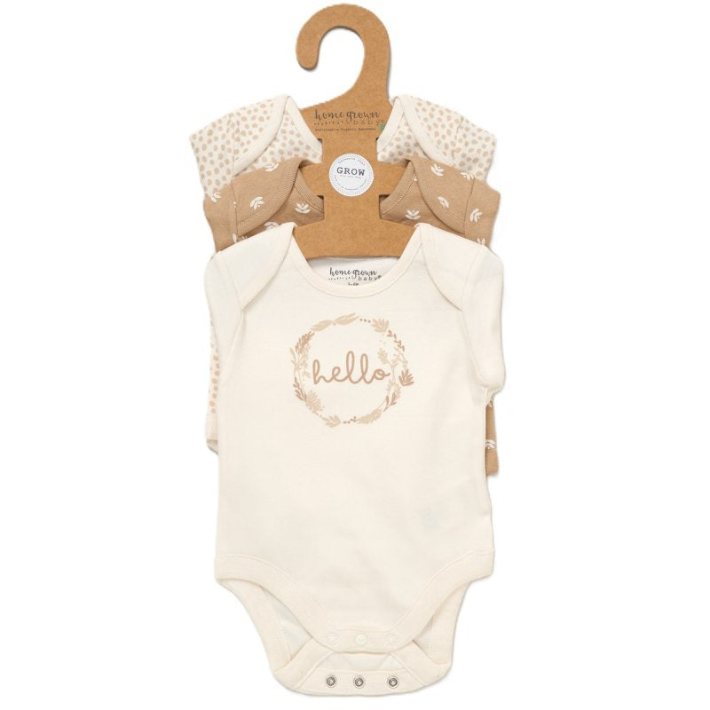 Home Grown Baby Triple Pack Long Sleeve Bodysuits