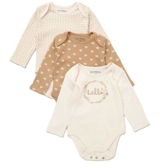 Home Grown Baby Triple Pack Long Sleeve Bodysuits