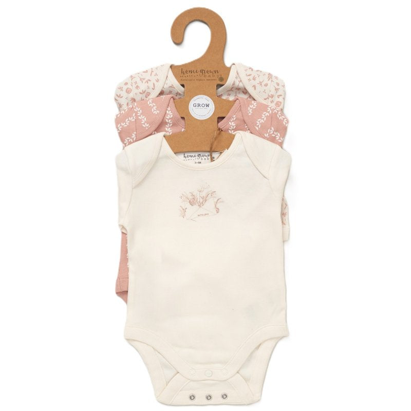 Home Grown Baby Triple Pack Long Sleeve Bodysuits