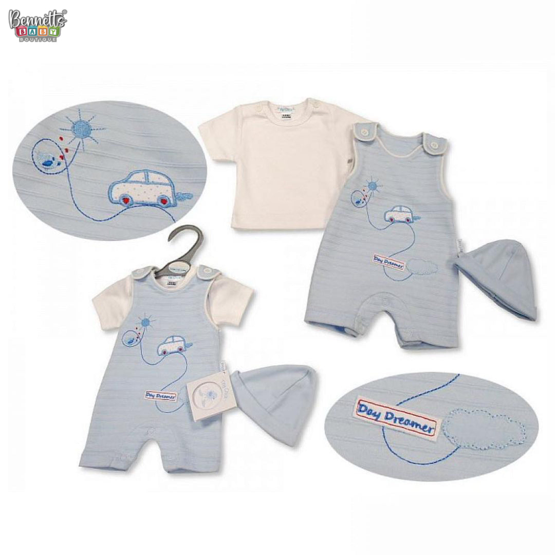 "Cars" Dungaree Set with Hat