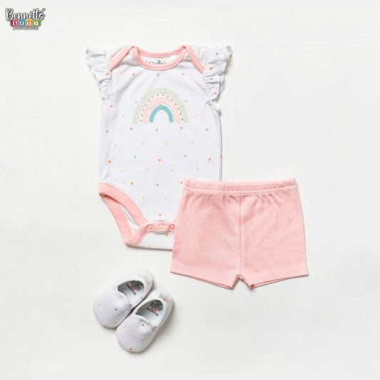 Lily and Jack - Girls 3 Piece Bodysuit and Short Set with Matching Shoes