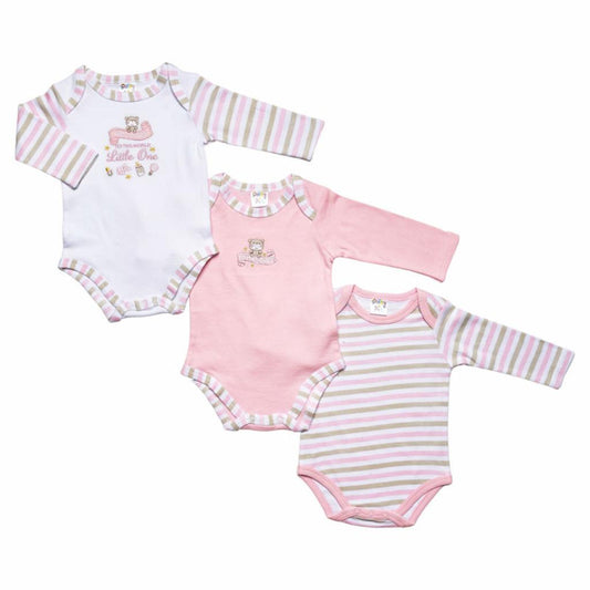 Pink 'Little One' Triple pack bodysuits