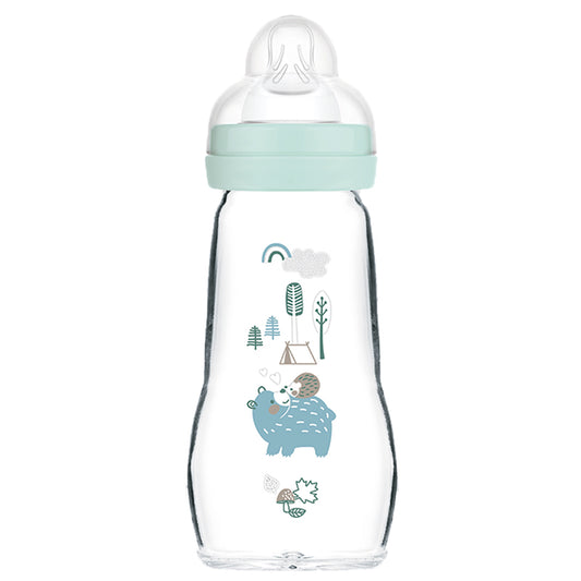 MAM Feel Good Glass Bottle Blue 260ml