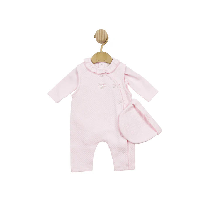 Mintini Baby - Body, Dungaree and Hat Set - Pink