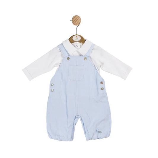 Mintini Baby -Blue Boys Needlecord Top and Dungaree