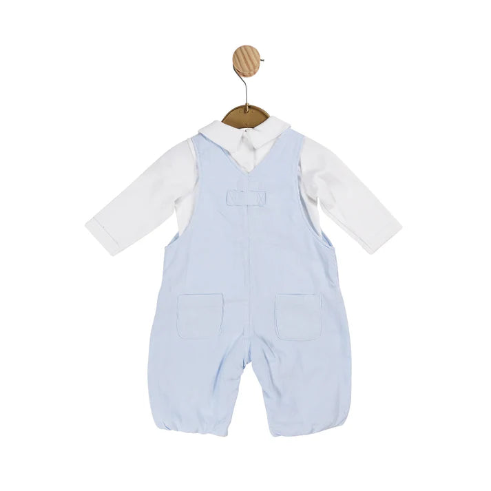 Mintini Baby -Blue Boys Needlecord Top and Dungaree