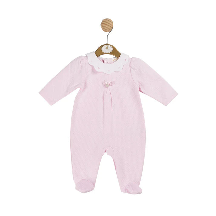 Mintini Baby - Pink Jersey Jacquard All In One