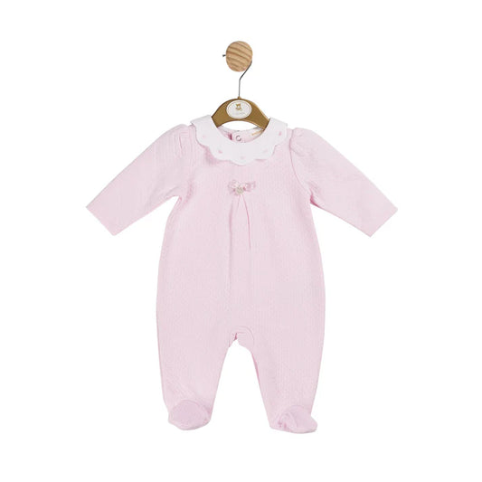 Mintini Baby - Pink Jersey Jacquard All In One