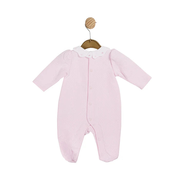 Mintini Baby - Pink Jersey Jacquard All In One