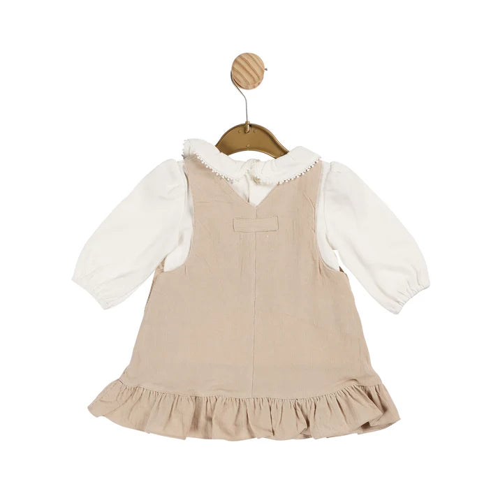 Mintini Baby -Beige Needlecord Top and Pinafore