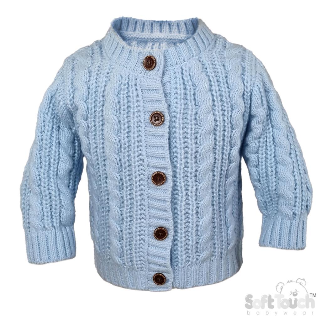 Soft Touch Knitted Cardigan - Blue