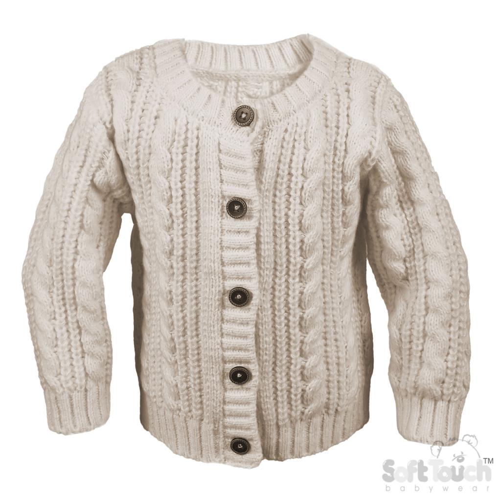 Soft Touch Knitted Cardigan - Biscuit