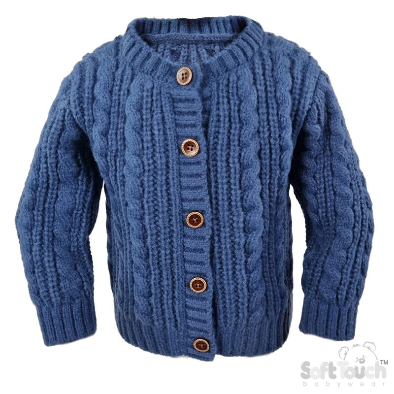 Soft Touch Knitted Cardigan - Steel Blue