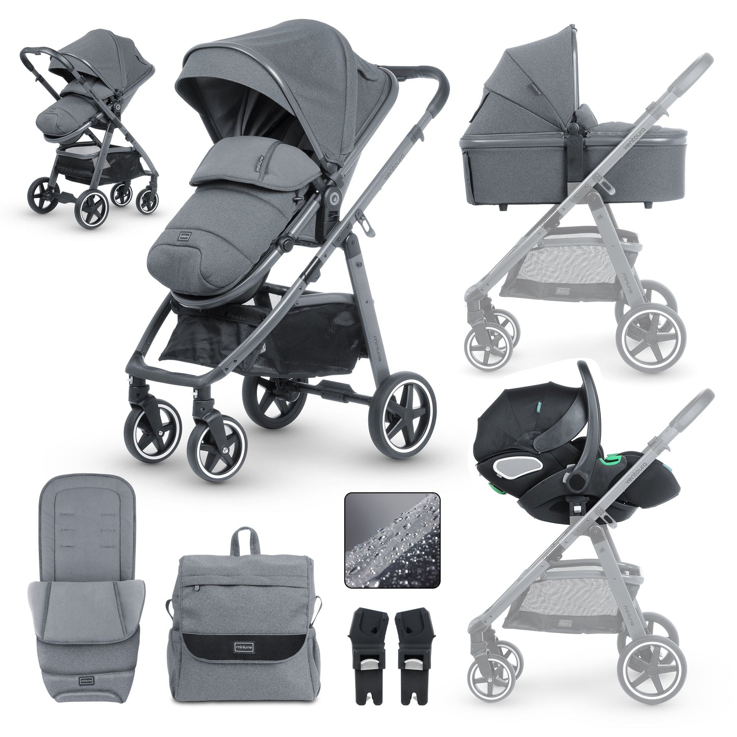 Mini Uno - Ventoura 3 in 1 Travel System in Anthracite