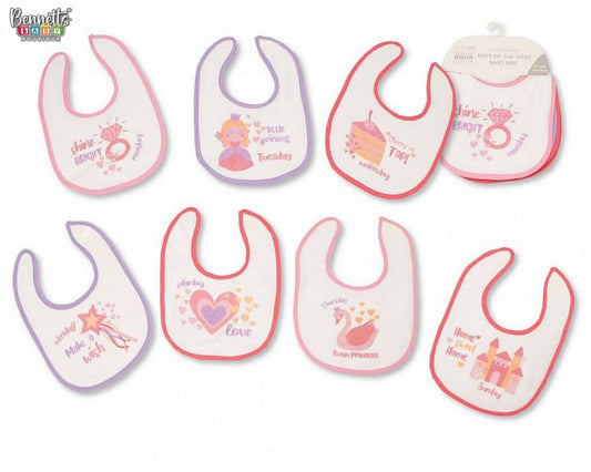 Nursery Time Princess 7 Day Bibs