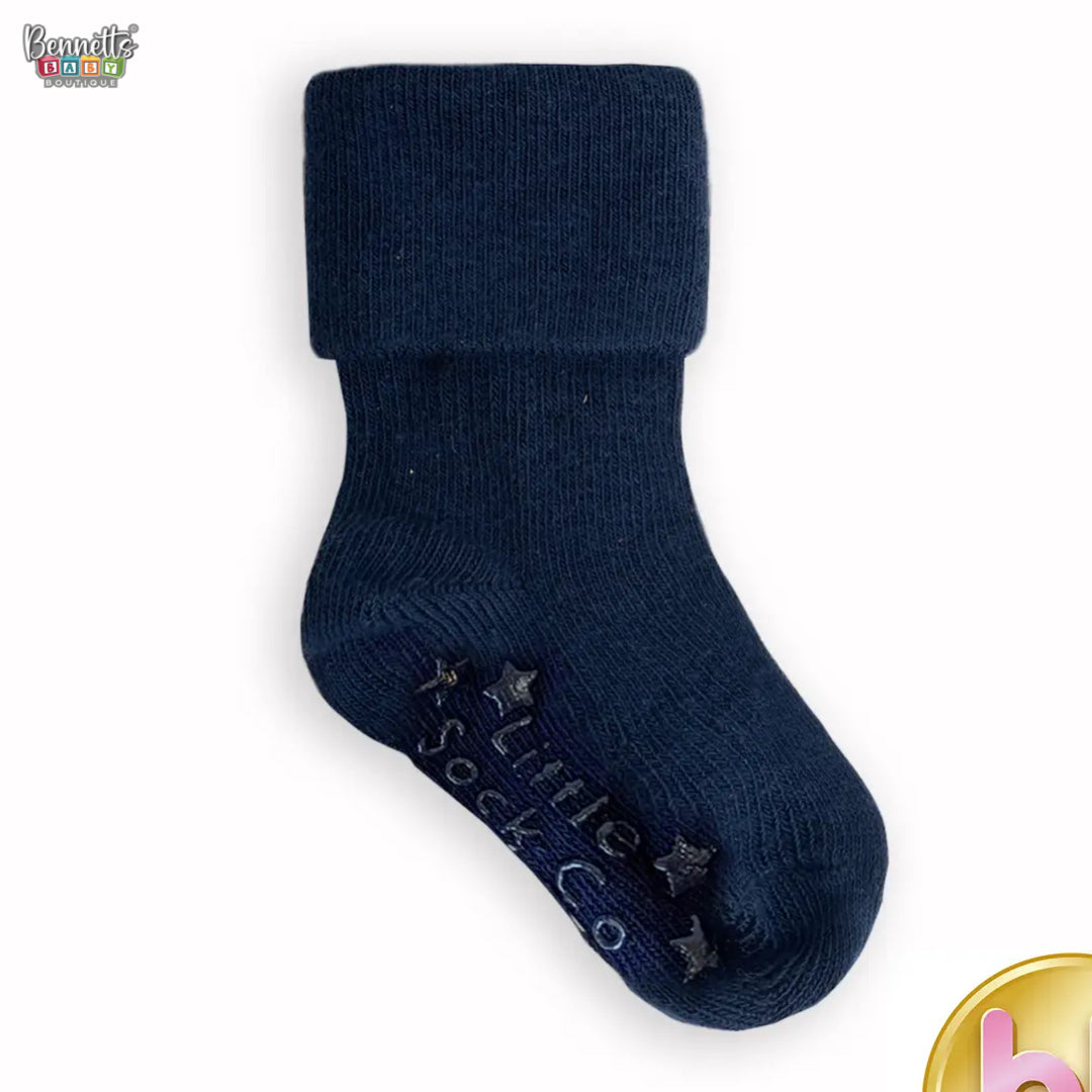 The Little Sock Company Non-Slip Stay On Baby and Toddler Socks - Plain Navy