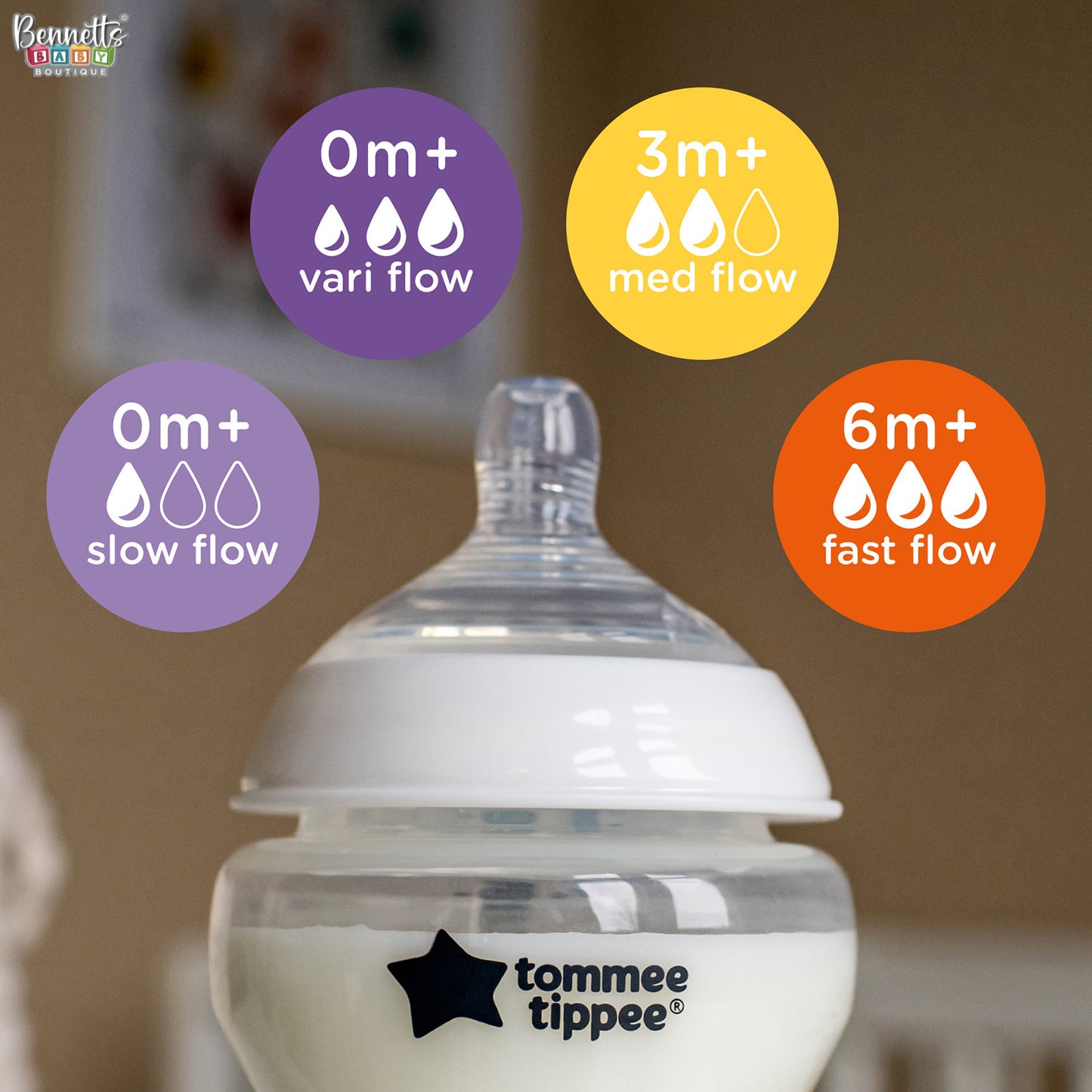 Tommee Tippee Closer to Nature Teat Slow Flow 2Pk