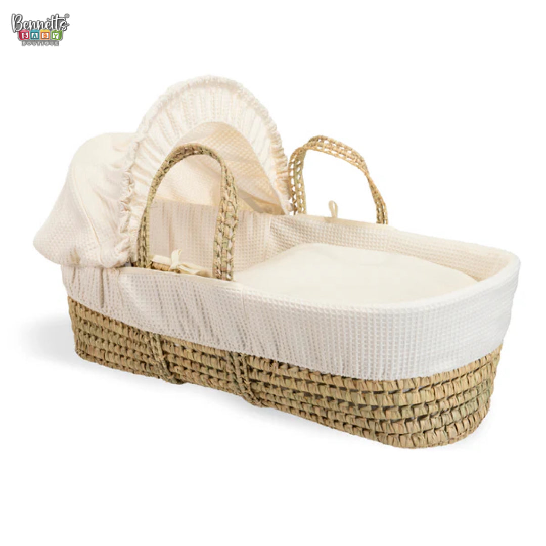 Clair De Lune Waffle Palm Moses Basket