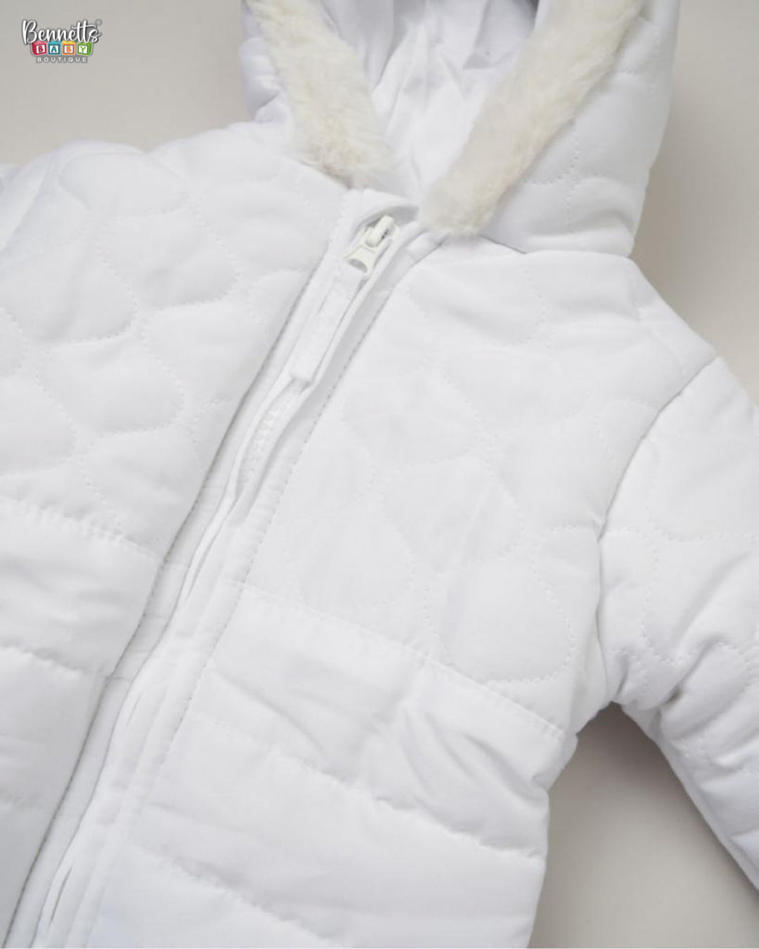 Rock a Bye Baby White Padded Snowsuit