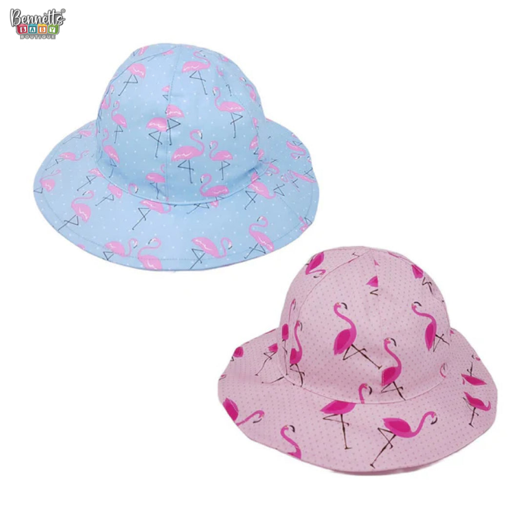 Pesci Baby - Baby girls Flamingo Wide Brim Hat