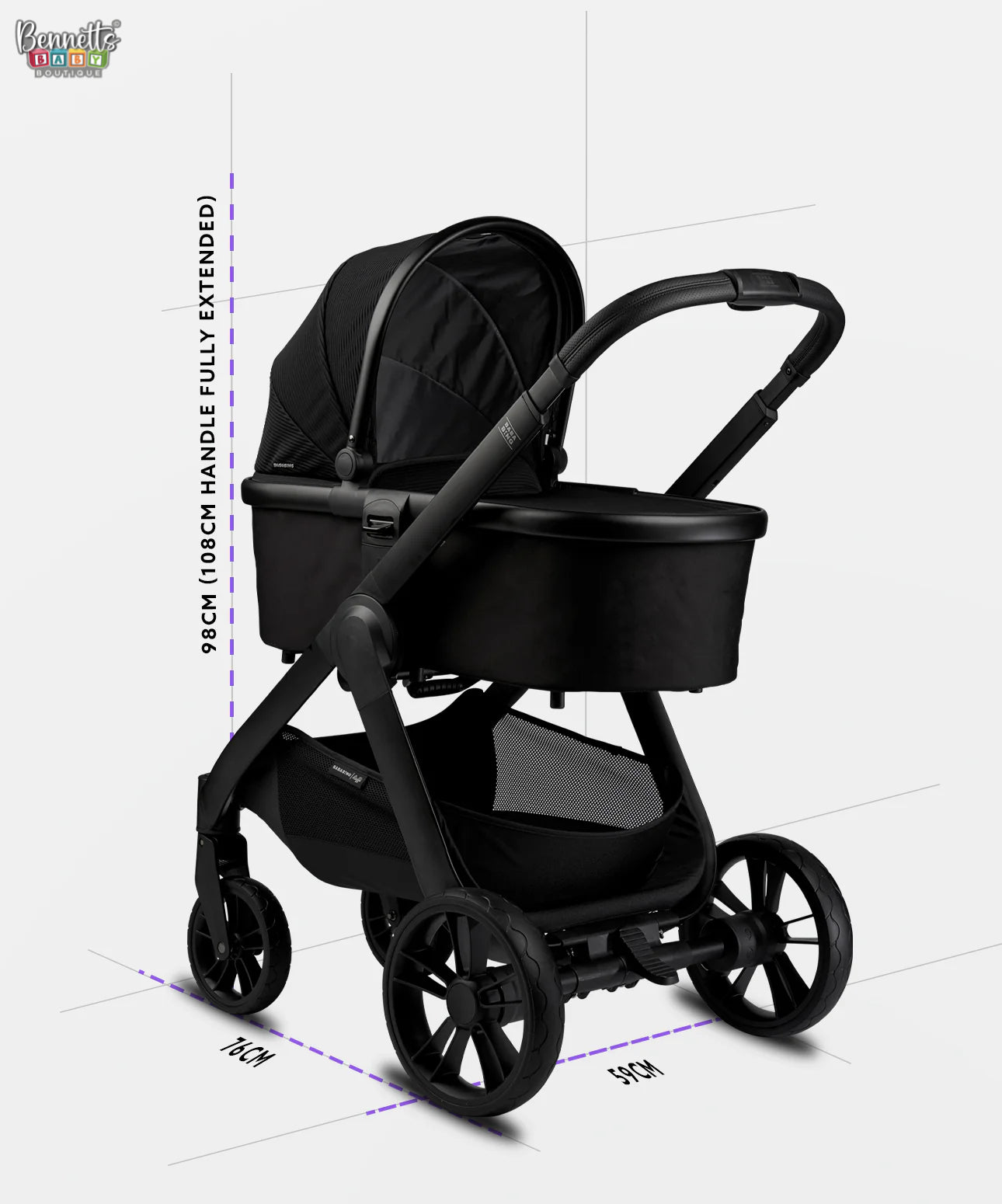 Bababing Raffi Pushchair - Gloss Black