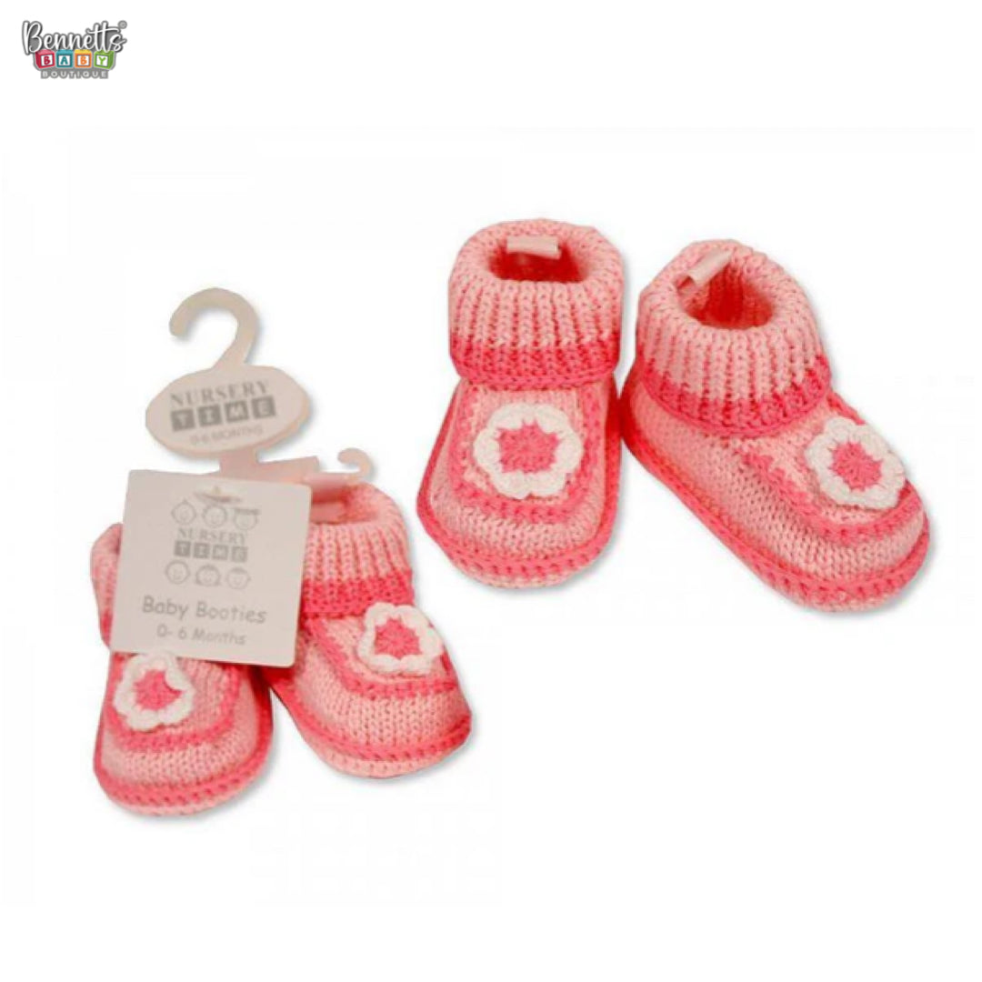 Nursery Time Knitted Baby Girls Booties