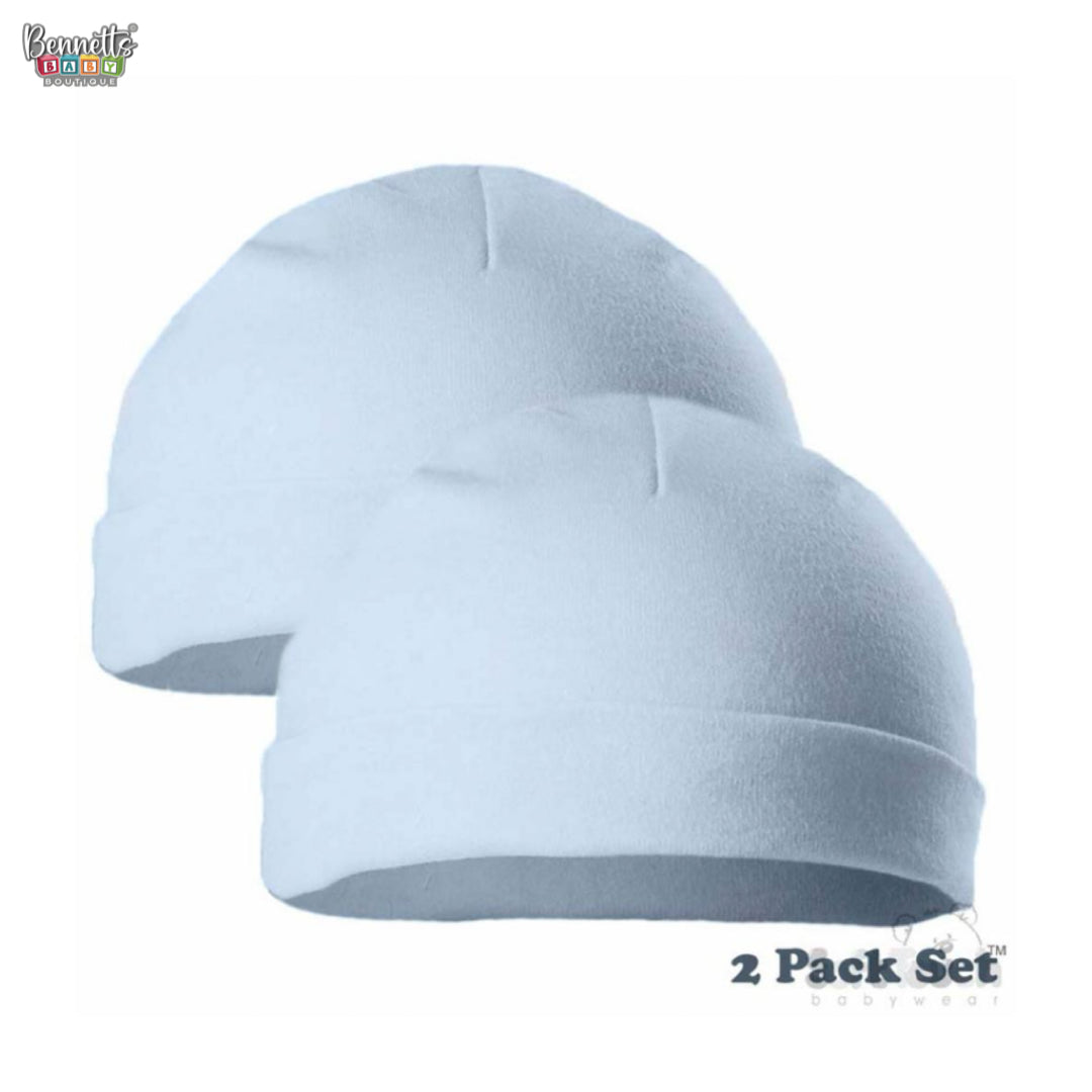 Soft Touch Pair of Premature Infants Hats - Blue