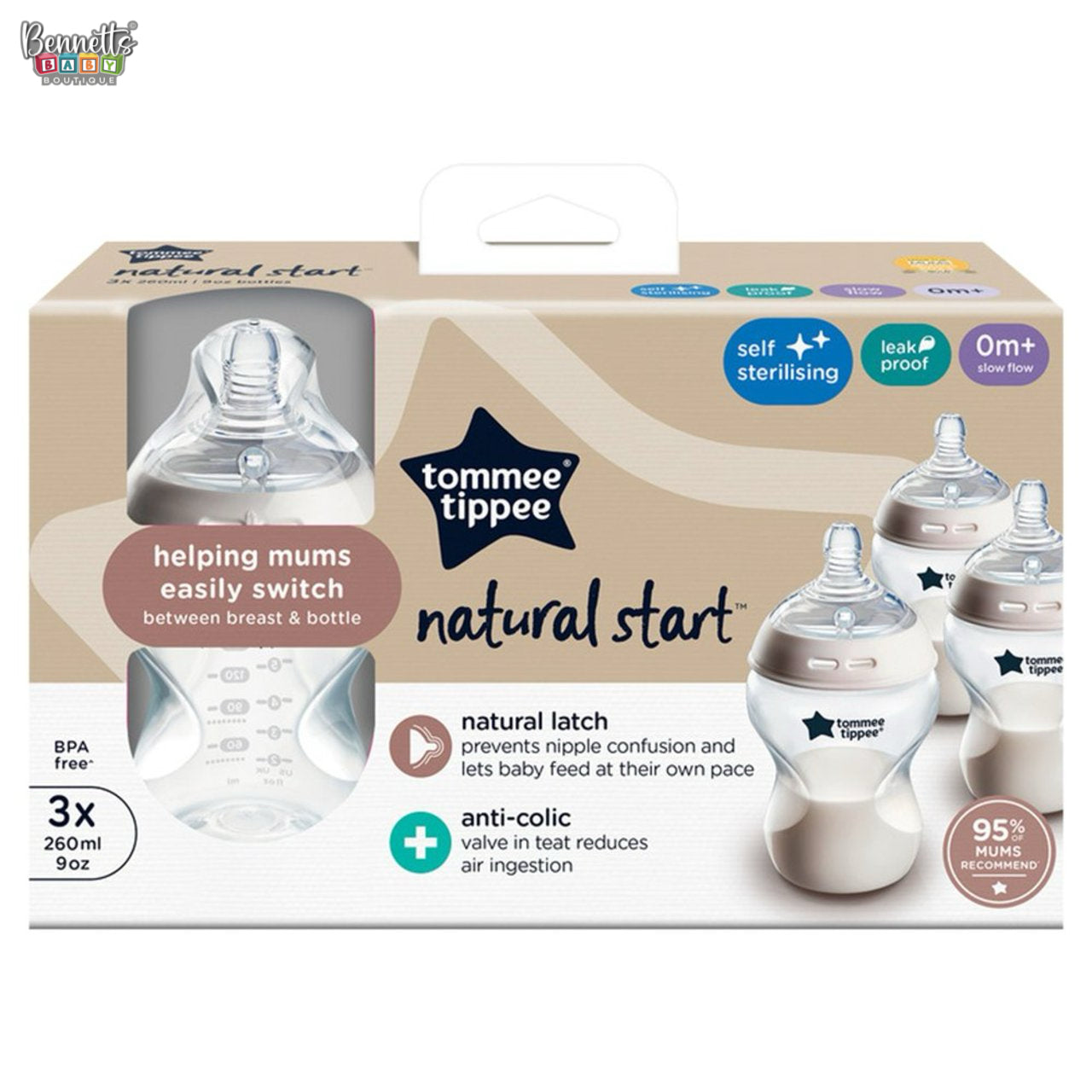 Tommee Tippee Natural Start Bottle 150ml 3Pk