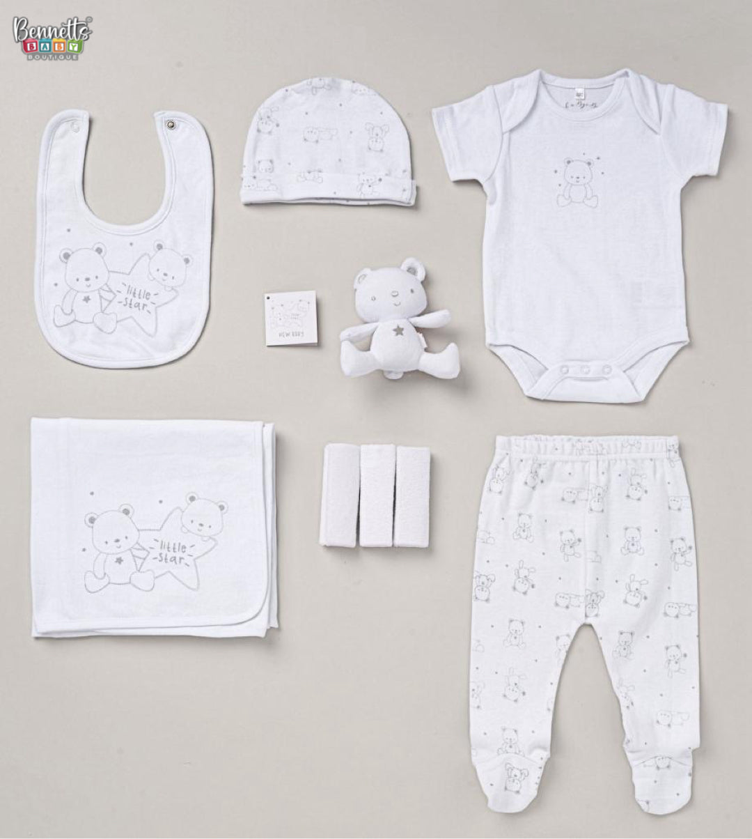 Rock A Bye Baby 10 piece layette "Teddy" Gift Set