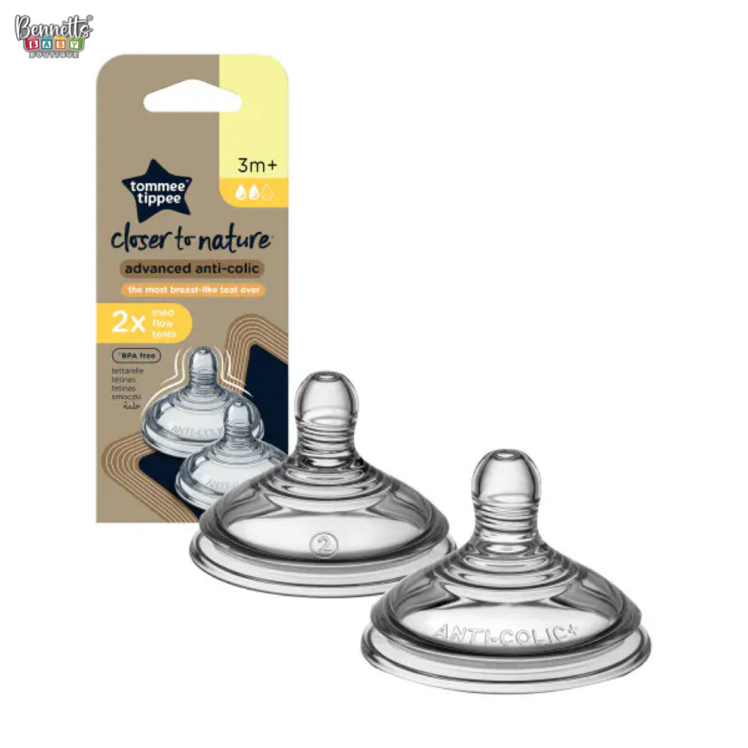 Tommee Tippee Closer to Nature Teat Medium Flow 2Pk